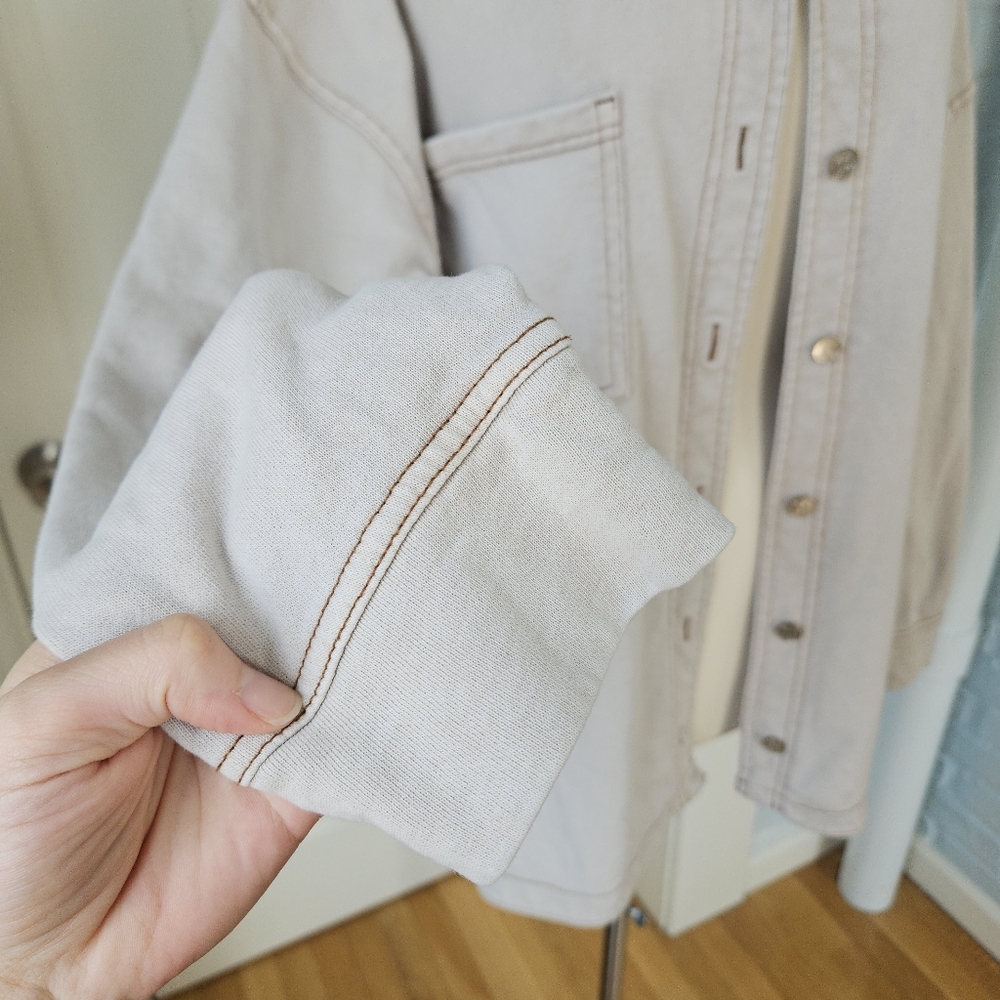 Maurices Lightweight Tan Shacket Button Front Lon… - image 4